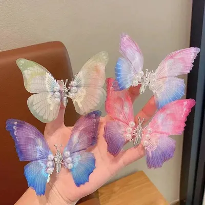 Colorful Butterfly Pearl Hairclip (1 pc)
